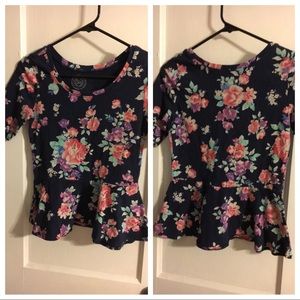 Floral peplum top